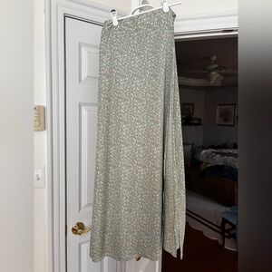 SHEIN Floral Maxi Skirt in Soft Green